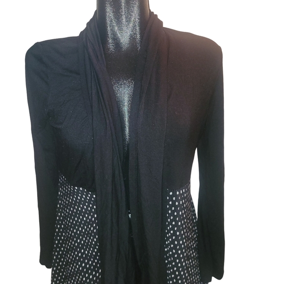 Kim & Cami Black and White Patterned Open Cardigan S - Picture 2 of 7